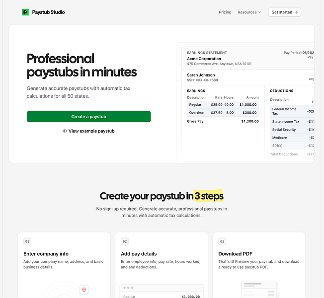 Paystub Studio