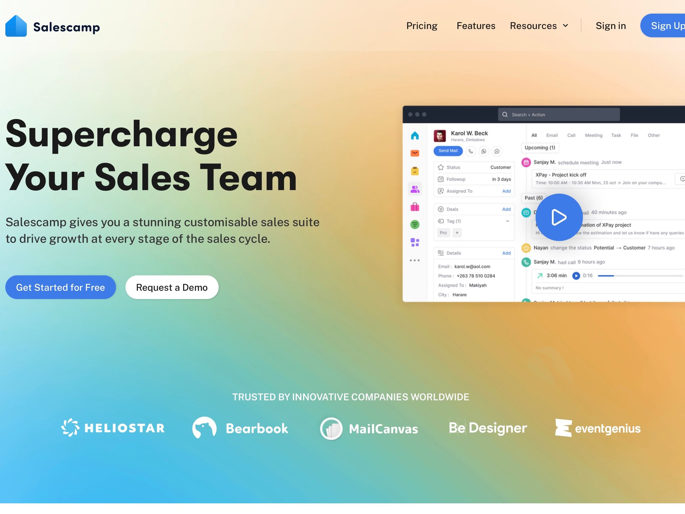 Salescamp CRM: Has excellent features that will simplify | BetaList