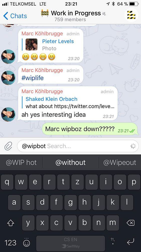 A chat interface displaying a conversation about a Bali meetup.