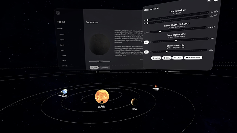 Screenshot of Space Vision