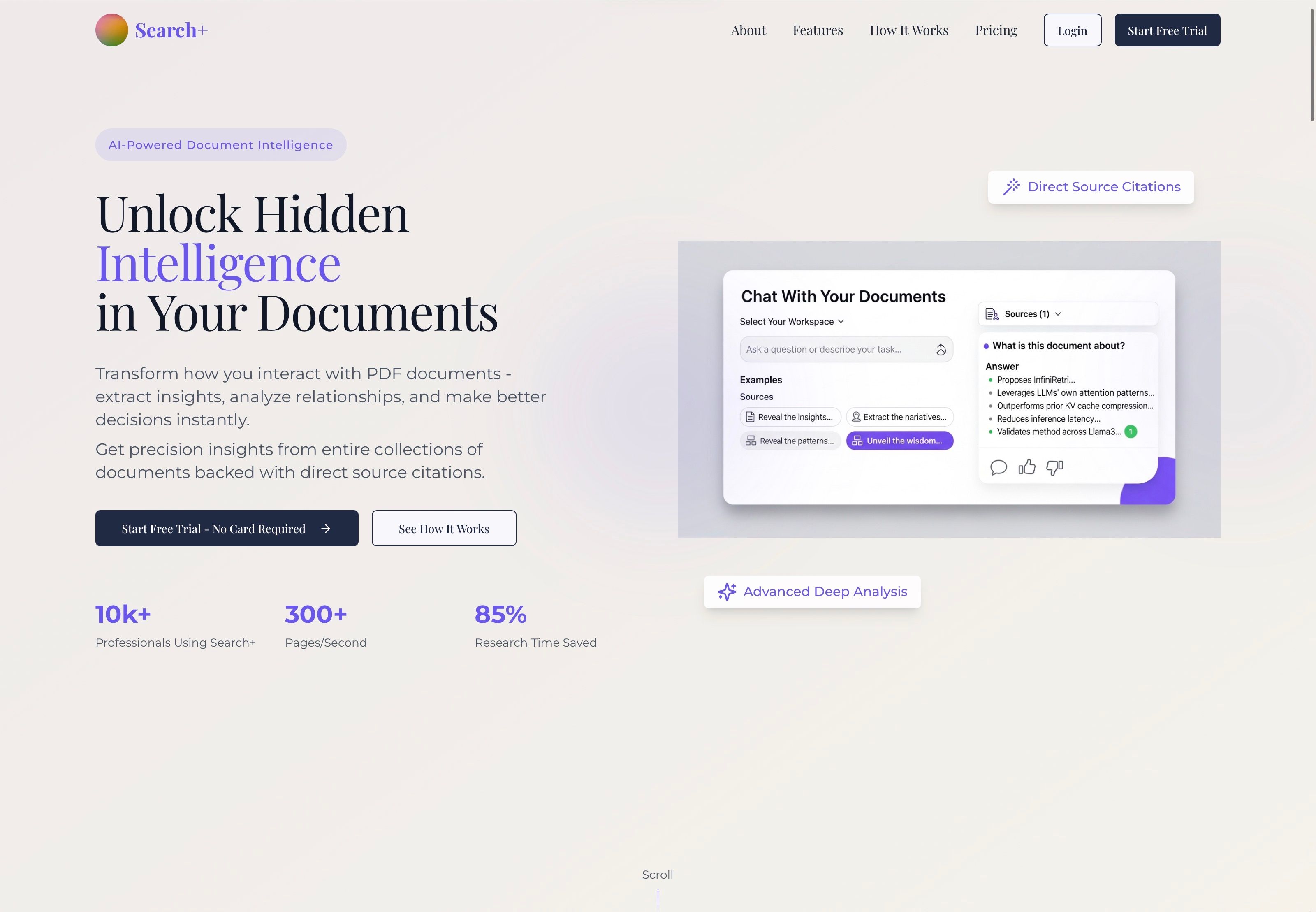 Search+ AI: chat with large, complex
