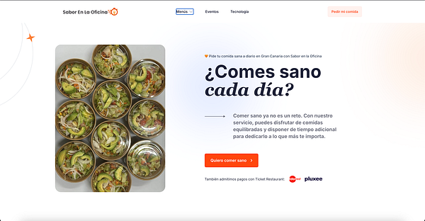 The image features a grid of twelve containers filled with fresh salads, accompanied by a promotional message for a healthy meal service.