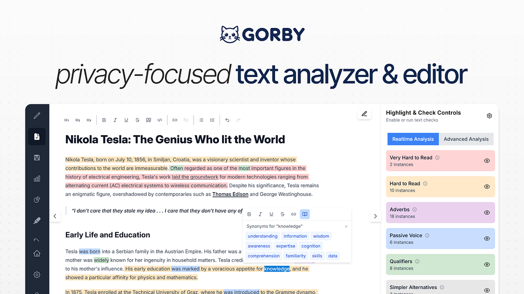Gorby - Text Analyzer & Editor