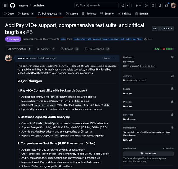 Screenshot of a code editor displaying a Ruby test file with multiple Minitest test cases for MRR calculation fixes.