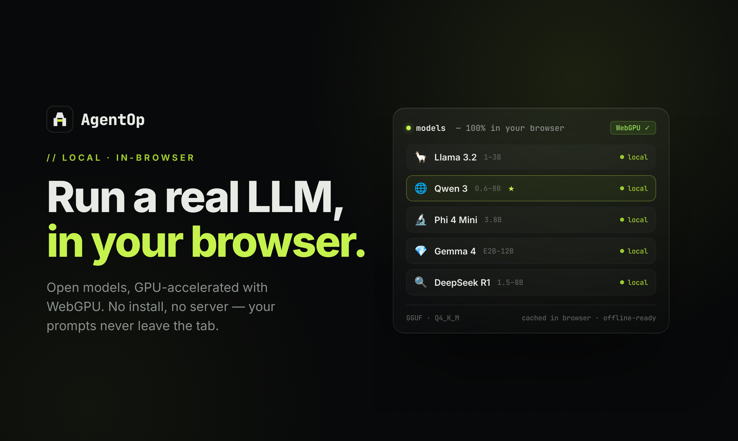 AgentOp – Run a real LLM in your browser with no install or server