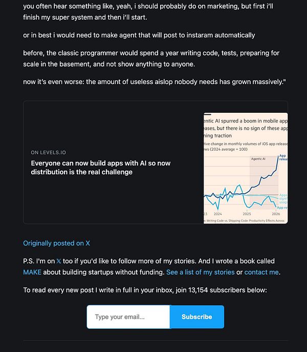 Screenshot of a Tweet embedded in a blog post with text content and Twitter interface elements.