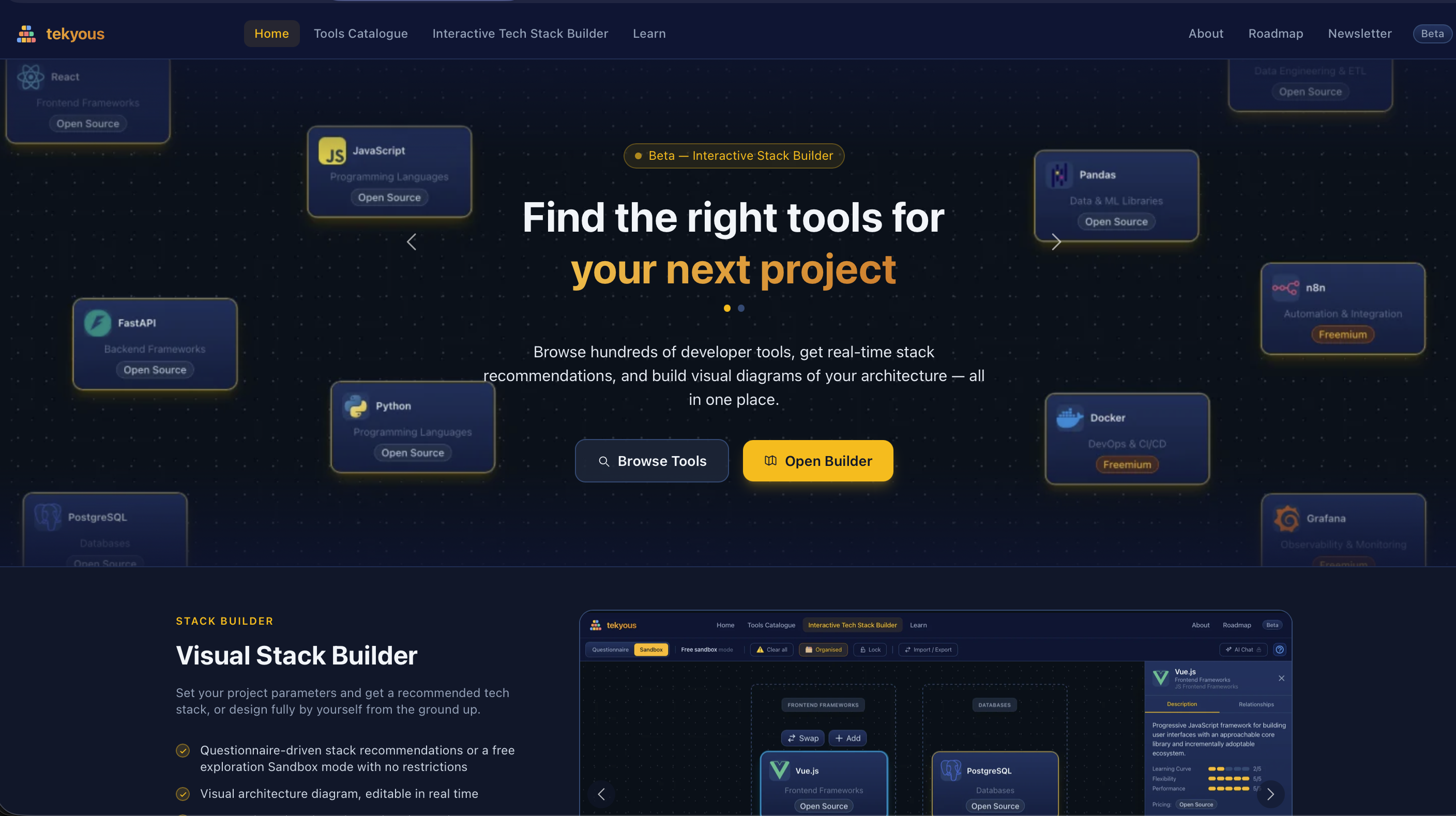 Tekyous: Interactive tech stack builder for developers and | BetaList