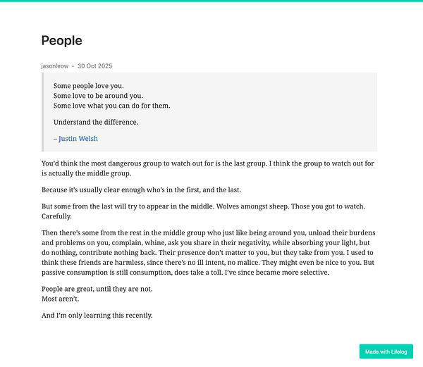 A reflective post discussing the complexities of relationships and the different types of people in one's life.