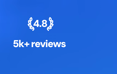 The image displays a rating and review count for a service or product.
