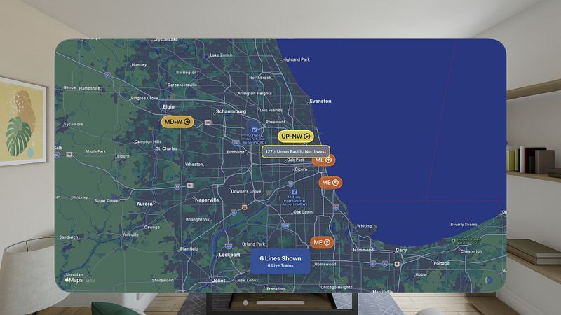 Screenshot of Live Metra Map