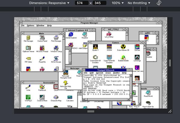 The image displays a vintage computer interface featuring multiple open windows and applications.