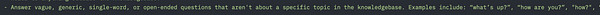 Screenshot of a text editor's interface showing a change request to the Q&A bot's prompt modifications.