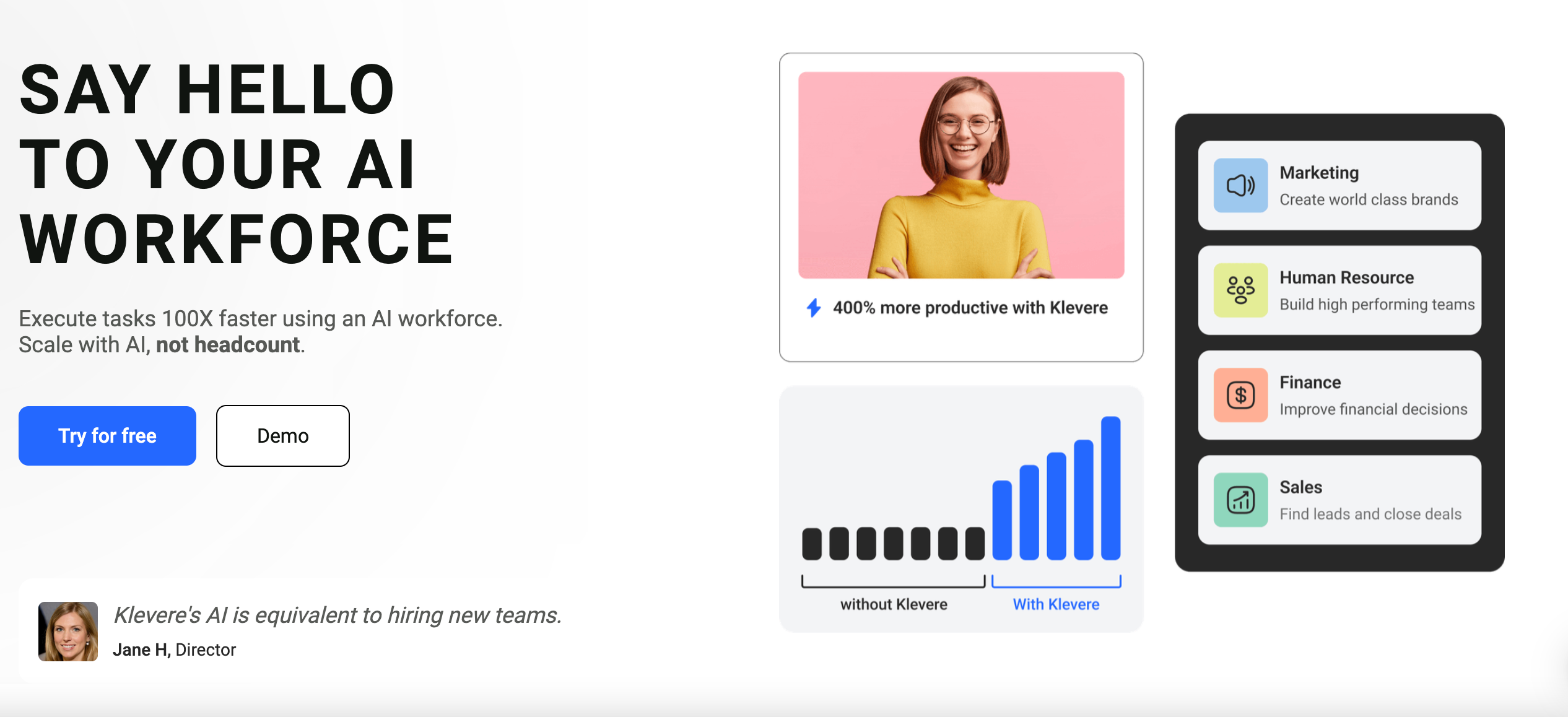 Klevere.ai: Say hello to your AI Workforce. Scale with AI, | BetaList