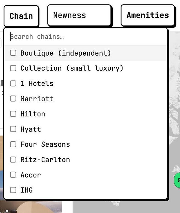 Screenshot of a documentation webpage explaining 'Chain' and 'ChainFilter' concepts with a collapsible JSON example.