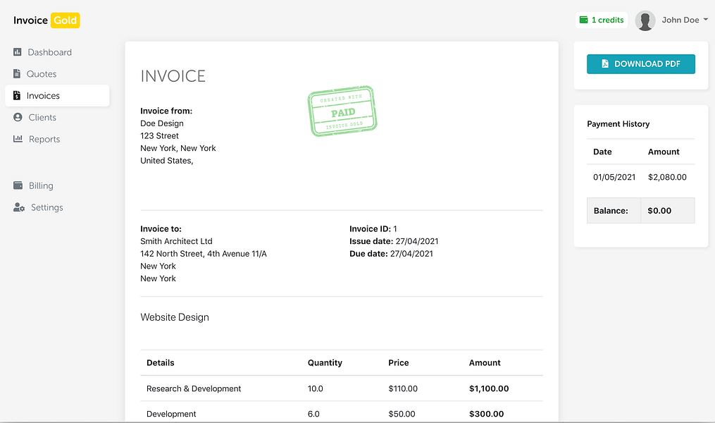 Invoice Gold