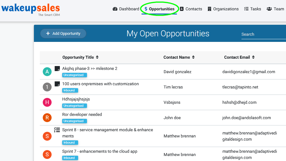 Wakeupsales CRM