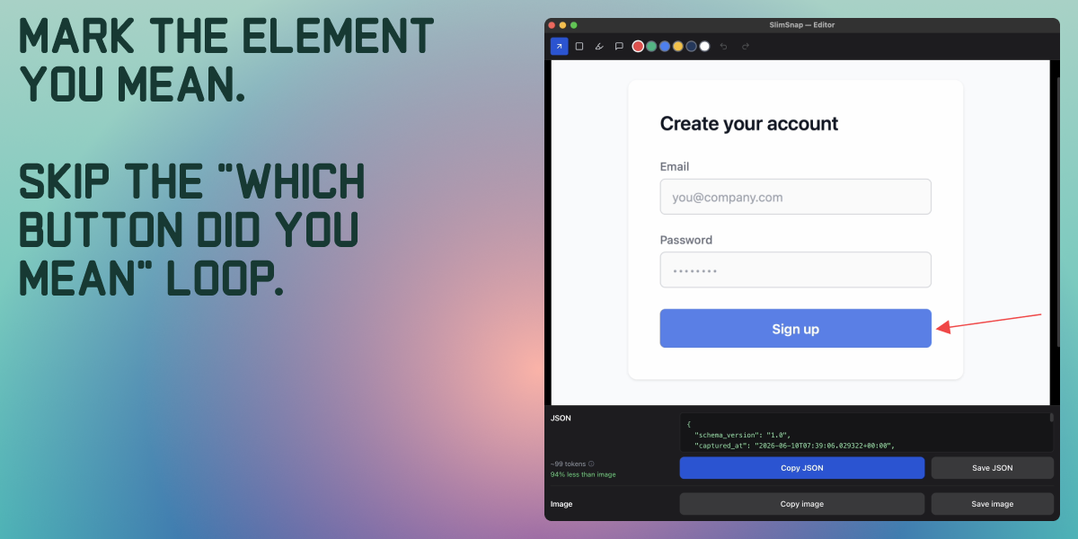 SlimSnap – Turn a screenshot into JSON your AI coding agent can read visual 3