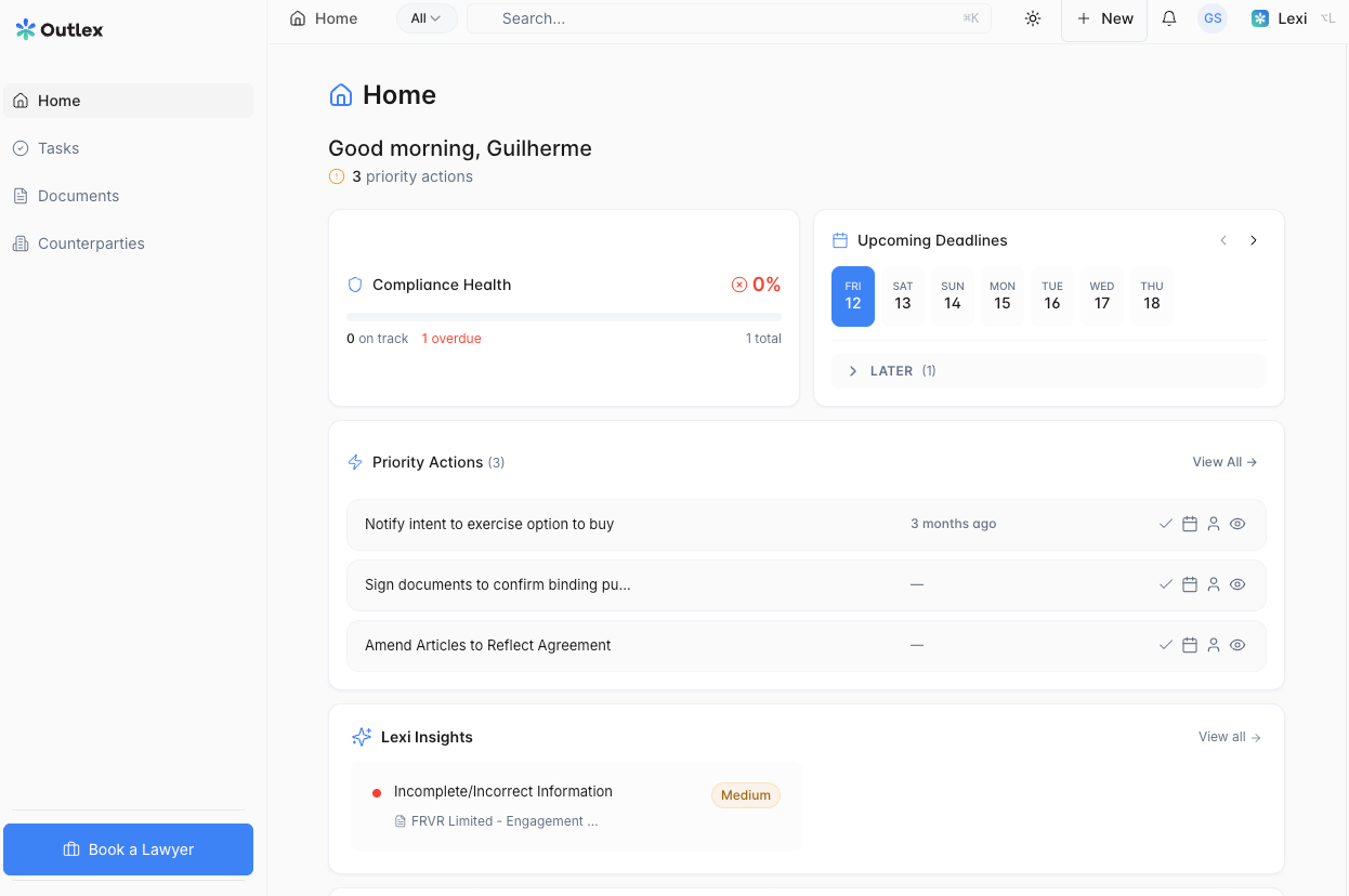 Outlex: AI-powered legal OS for European startups | BetaList