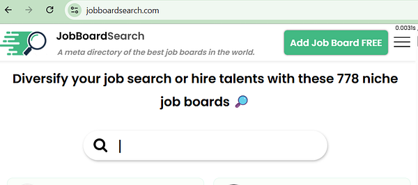 A webpage displaying job listings with various filters and sorting options for a new paid job board.