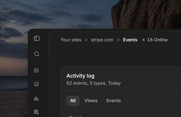 Screenshot of a sidebar in an application showing breadcrumbs for navigation when the sidebar is fully shrunk.