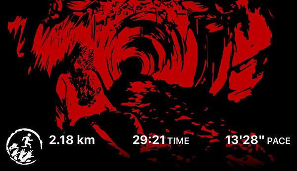 A dark, stylized illustration of a zombie-infested tunnel with running statistics displayed.
