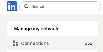 Screenshot of a LinkedIn 'My Network' page showing connections and admin options.