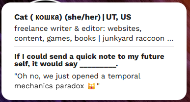 A social media post featuring a humorous take on time travel and self-awareness.