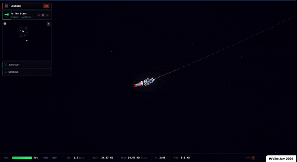 Screenshot from the game No Man's Sky showing a spaceship near a space station with multiple celestial objects in the background.