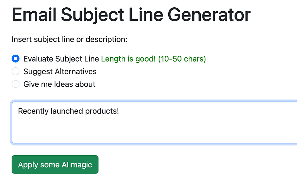 Email Subject Lines Generator