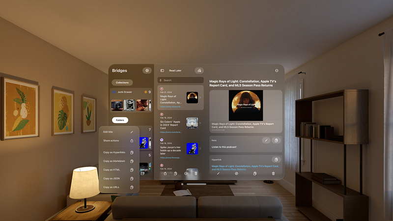 Screenshot of Bridges - Link Formatting