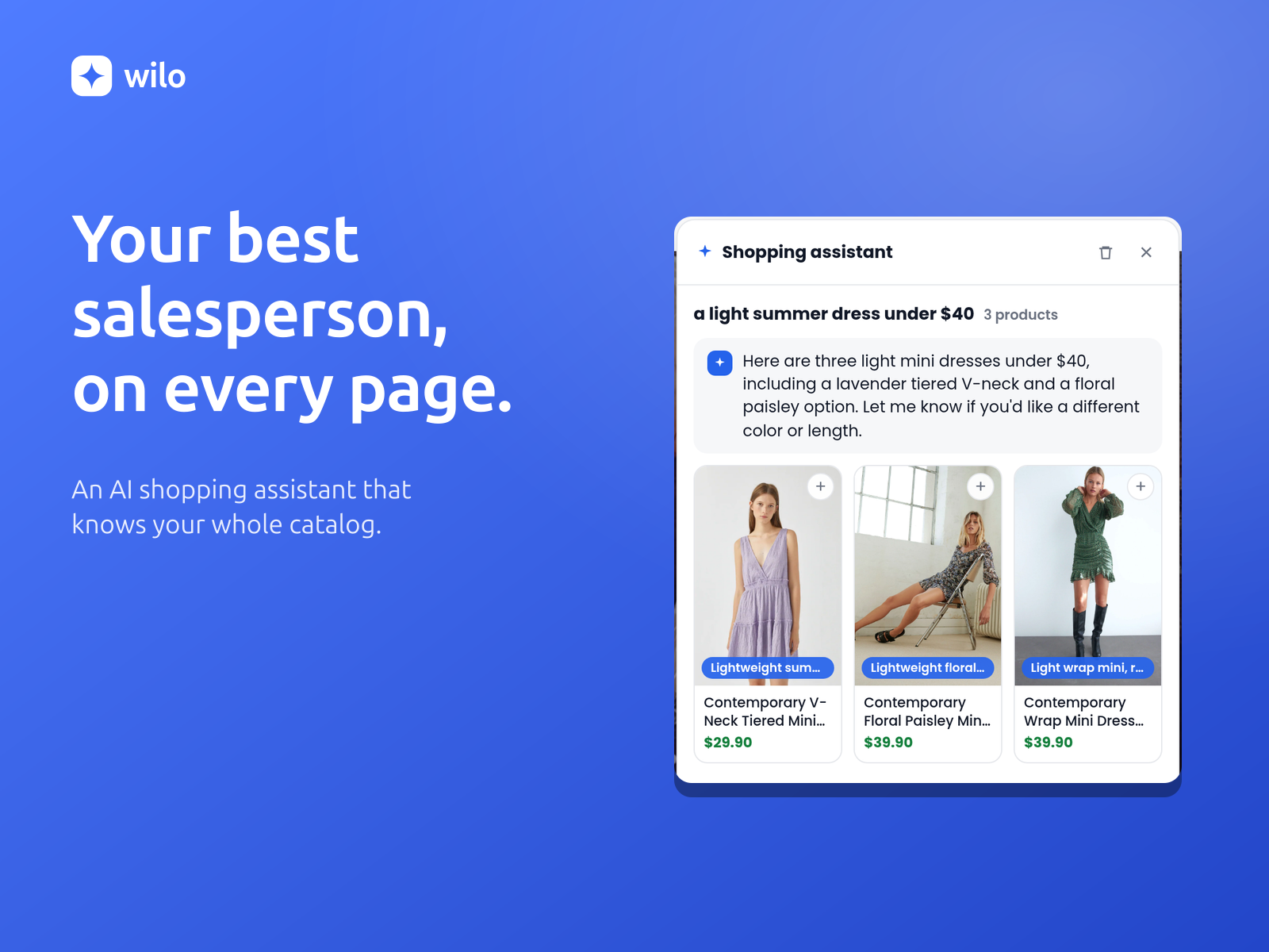 Wilo: AI clerk that helps shoppers find, compare, and | BetaList