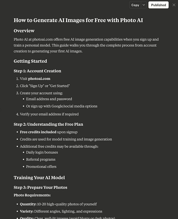 A detailed guide on generating AI images for free using Photo AI.