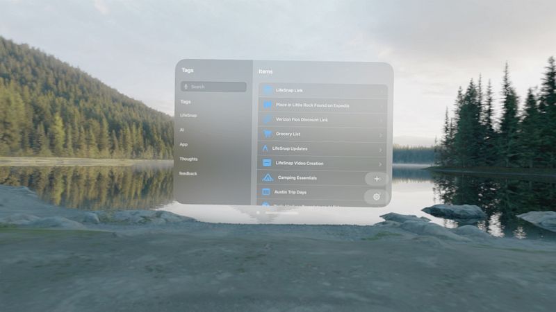 Screenshot of Quick Capture: LifeSnap Notes