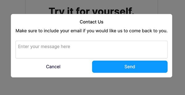 A contact form interface for user inquiries.