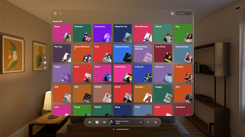 Screenshot of Vision Tunes for Spotify