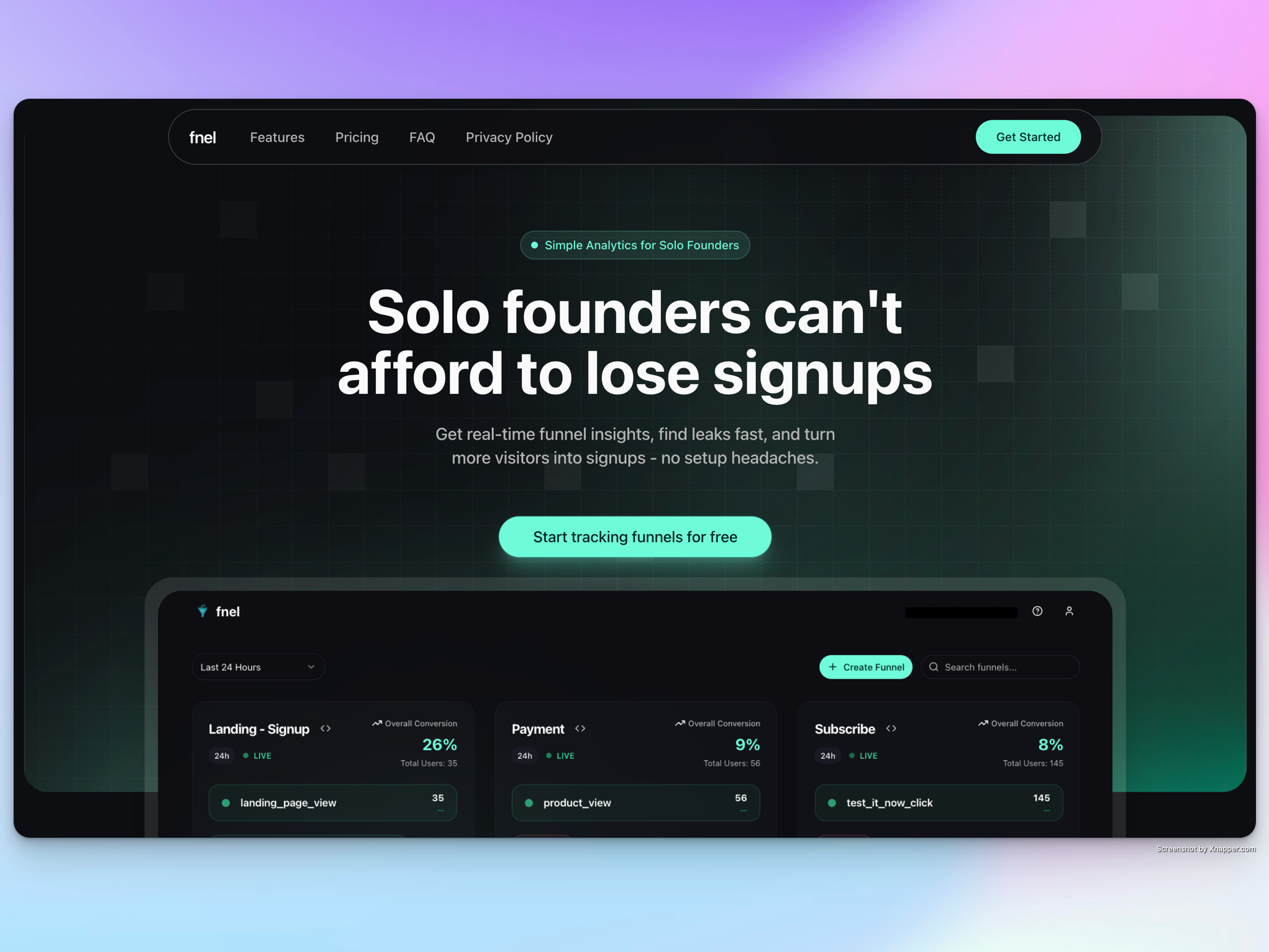 fnel: Track user funnels and drop-offs with a simple | BetaList