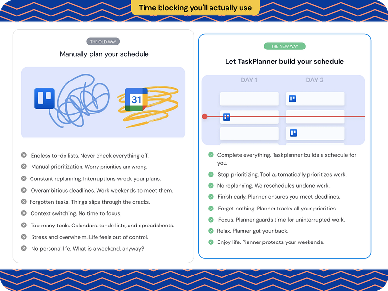 Task Planner - Time blocking you'll use