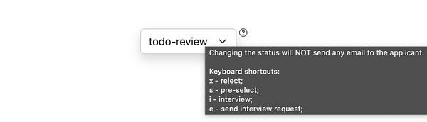 A tooltip appears when hovering over a question mark icon next to a dropdown labeled 'todo-review'.