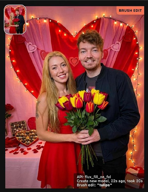 Screenshot of a photo editing application interface showing Magic Edit settings and an image preview.