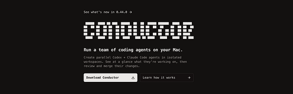 Screenshot of the Conductor web application interface showing real-time metrics and system statuses.