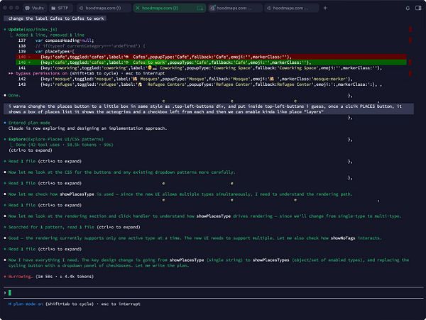 Screenshot of a user interface feature showing a dialog box for setting visibility options of map layers categorized under various groups.