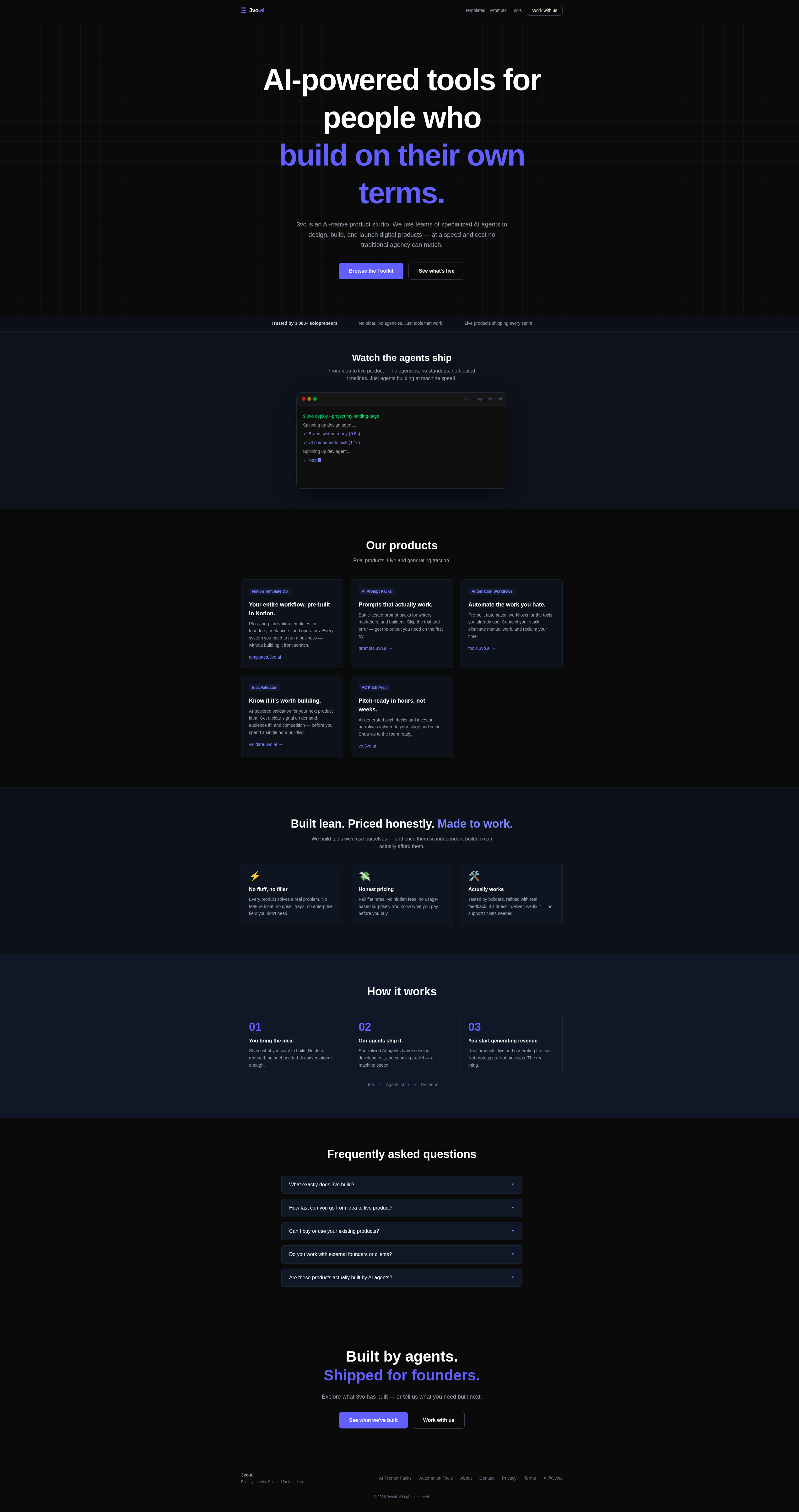 3vo: Use AI agents to design, build, and launch your | BetaList