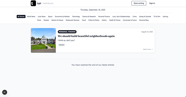 The image displays a news website interface featuring a list of articles with a focus on personal finance.