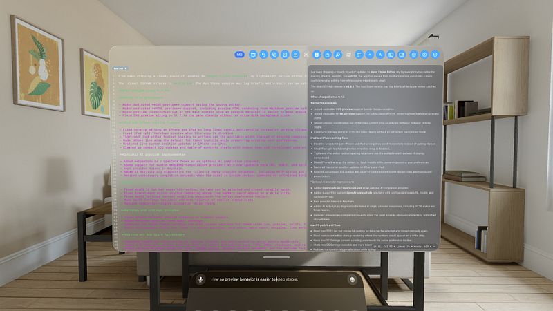 Screenshot of Neon Vision Editor