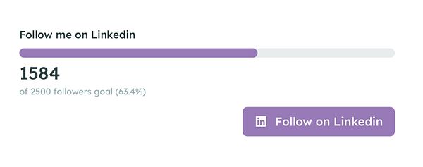 The image displays a progress tracker for LinkedIn followers.