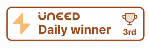 A badge indicating a 3rd place achievement in the Uneed launch competition.