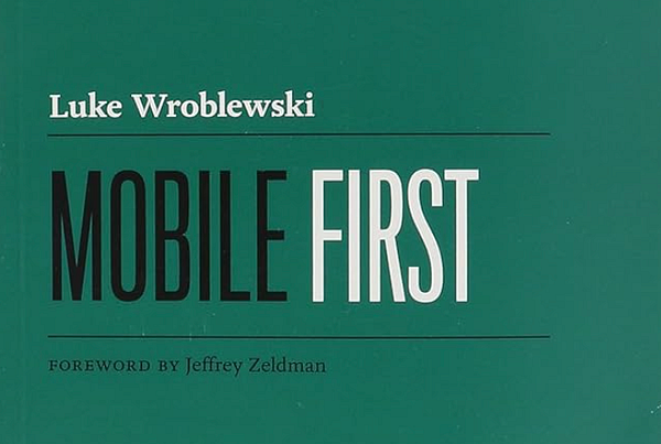 The image features the cover of the book 'Mobile First' by Luke Wroblewski.
