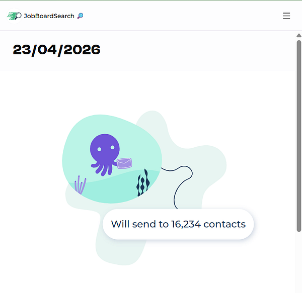Screenshot of a Notion page displaying a weekly newsletter layout for job seekers with detailed sections and metadata.