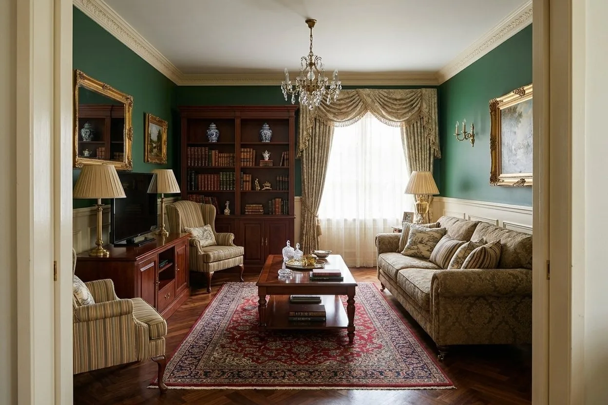 The same living room in the Traditional style