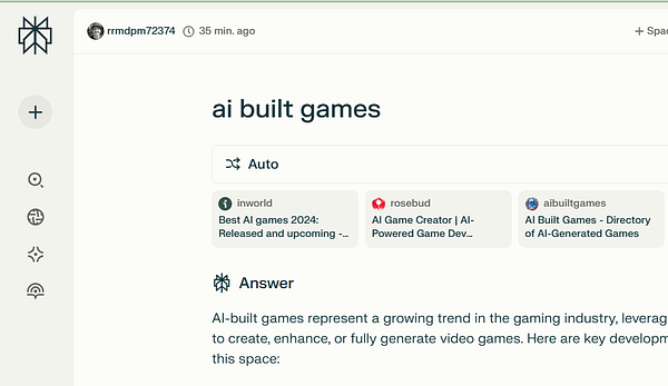The image displays a user interface related to AI-built games, featuring various resources and information.